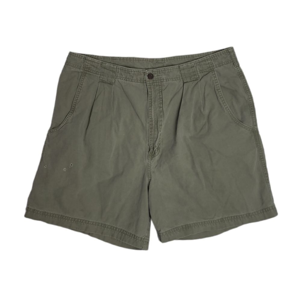 VINTAGE 70s Woolrich gorp army green pleat front utility shorts 35